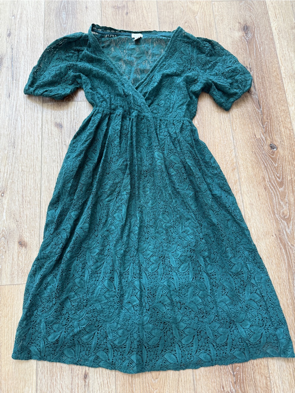 hinge Emerald Green Lace Midi Skirt